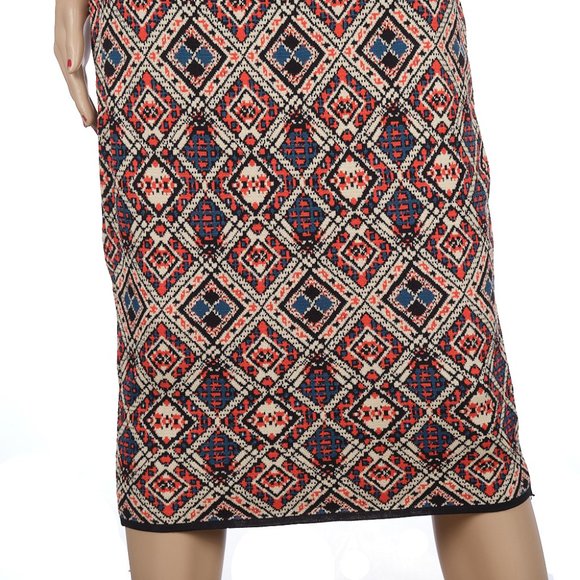 Dina Be Long Sleeve Geometric Print Dress Medium - Picture 3 of 9